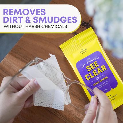 See Clear Original Lens Cleaning Wipes - Pre-Moistened Eyeglass & Screen Cleanin