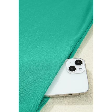 Mint Green Color Contrast Trim V Neck Shift Sleeveless Mini Dress