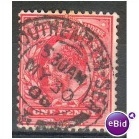 GB stamps 1902-10 KEV11 - 1d SG219 Southend on Sea 1