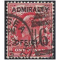 1903 O102 1d Scarlet Admiralty Official Type I Good/Fine Used . ..