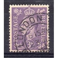 Great Britain GB KGVI 1941 3d Pale Violet Used SG 490 Sc 263 stamp postage