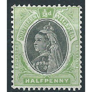 Southern Nigeria 1901 SG1 1/2d Black & Pale Green Mounted Mint ....