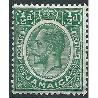 Jamaica 1921 SG92 1/2d Green Mounted Mint . . ..