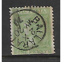 VICTORIA 1867 SG 131 ? 1d BRIGHT YELLOW GREEN FINE USED