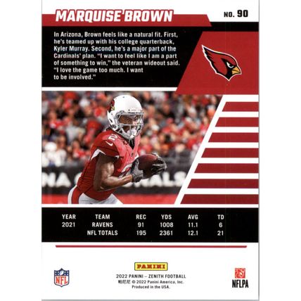 2022 Zenith Football Marquise Brown