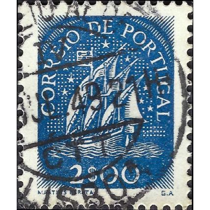 PORTUGAL, SHIP, 15th C Caravel, blue 1949, 2esc, #2