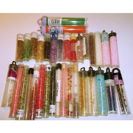 Lot of 34 Tubes of Seed Beads Various Brands