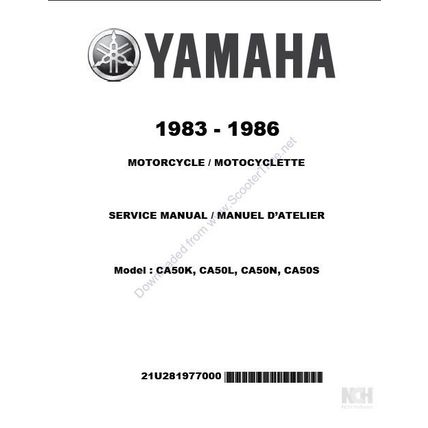 YAMAHA CA50K CA50L CA50N CA50S SERVICE MANUAL MOTORCYCLE 269 PAGES ENG FRANCAIS