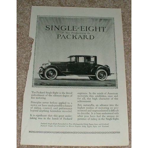 1923 Packard Single Eight Car Ad - New Packard!