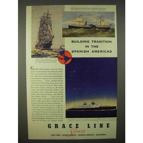 1937 Grace Line Cruise Ad - Tradition Spanish Americas