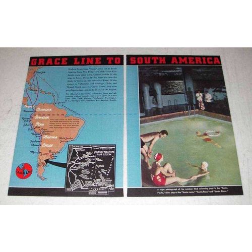 1937 Grace Line Cruise Ad - To South America