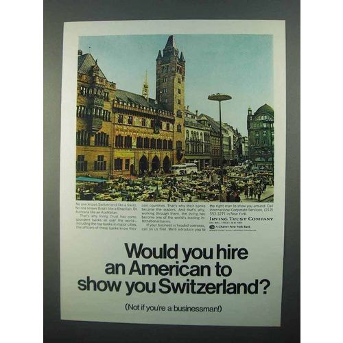 1968 Irving Trust Company Ad - Show You Switzerland
