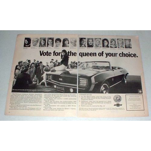 1969 Chevrolet Camaro SS Convertible Car Ad