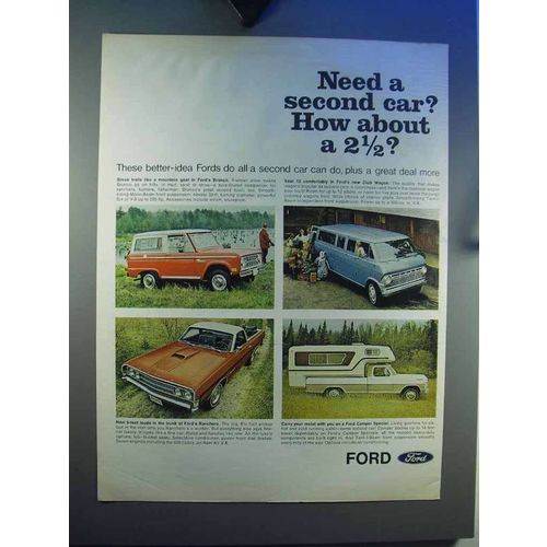 1969 Ford Bronco, Club Wagon, Ranchero, Camper Ad