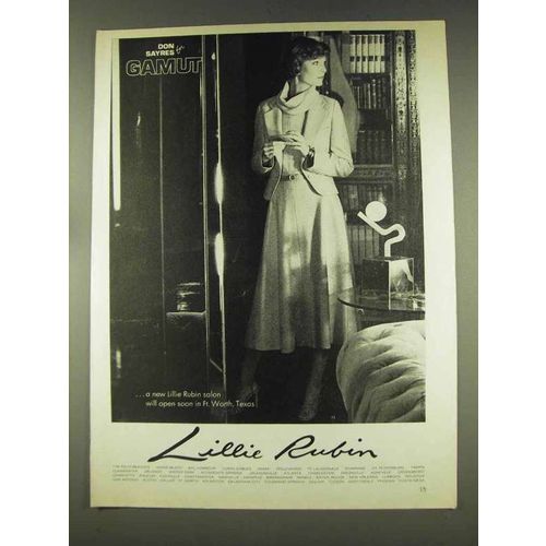 1977 Lillie Rubin Salon Fashion Don Sayres for Gamut Ad