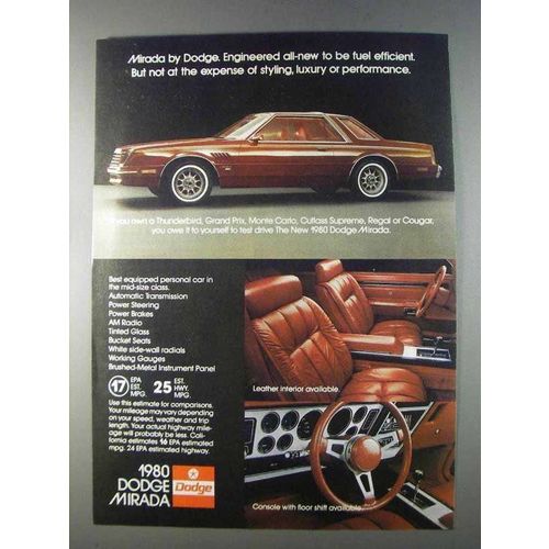 1980 Dodge Mirada Ad - Be Fuel Efficient