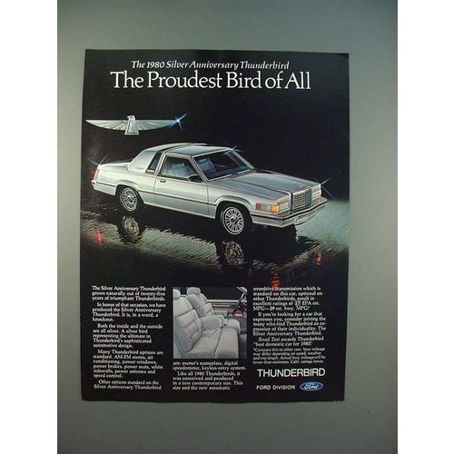 1980 Ford Silver Anniversary Thunderbird Car Ad!