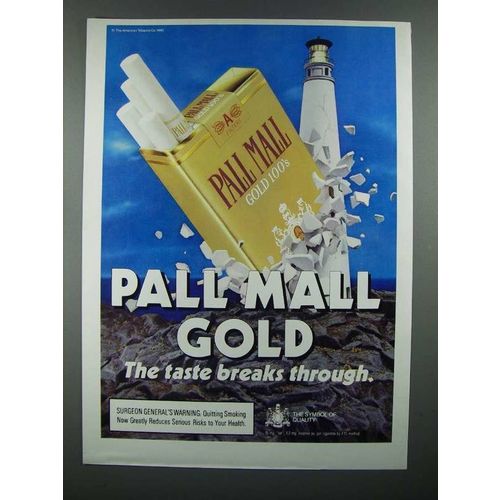 1980 Pall Mall Gold 100's Cigarette Ad - Breaks Through