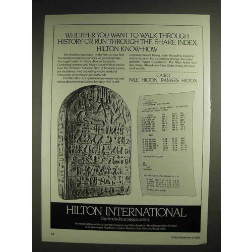 1983 Hilton International Hotels Ad - Cairo Nile Ramses