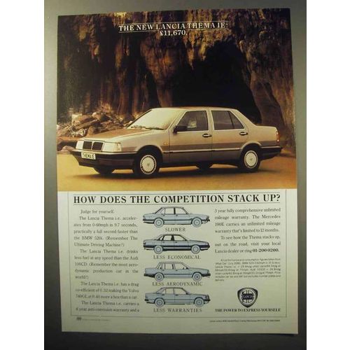 1987 Lancia Thema i.e. Car Ad - Competition Stack Up