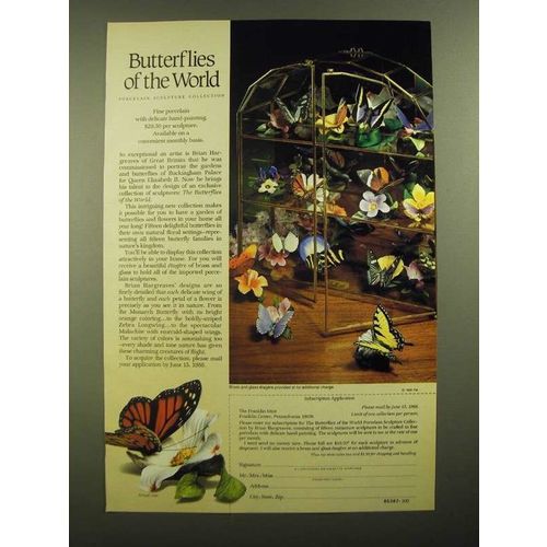 1988 The Franklin Mint Butterflies of the World Porcelain Sculptures Ad