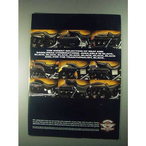 1996 Harley-Davidson Seats & Saddlebags Ad - Black