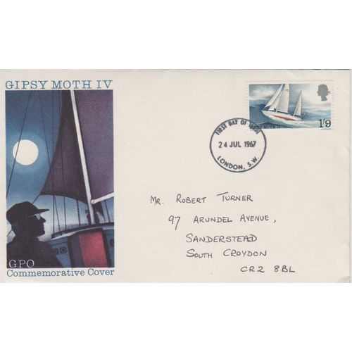 GB 1967 Gipsy Moth 1st solo Sail round World GPO FDC London SW pm see others