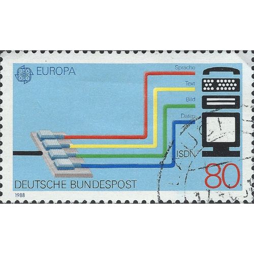 GERMANY, Communications, Europa, blue 1988, 80pf