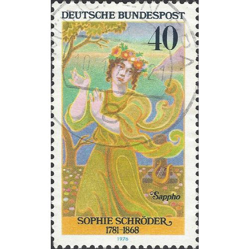 GERMANY, Sophie Schröder 1781-1868, yellow 1976, 40pf, #3