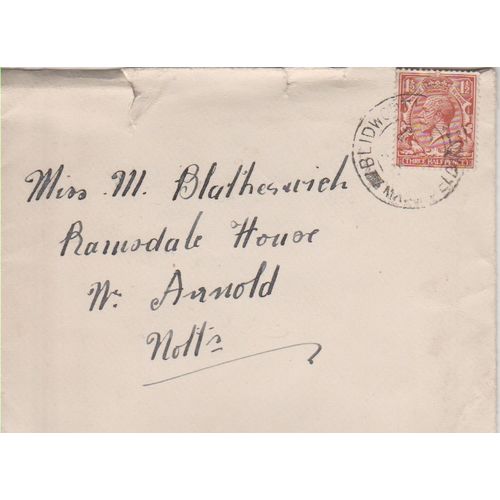 GB circa 1920 cover from Blidworth Notts see rest