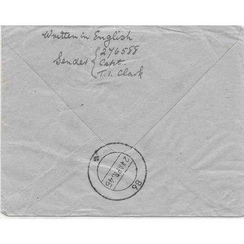 South East Asia Command FPO #86 1945 Censored to Scotland,