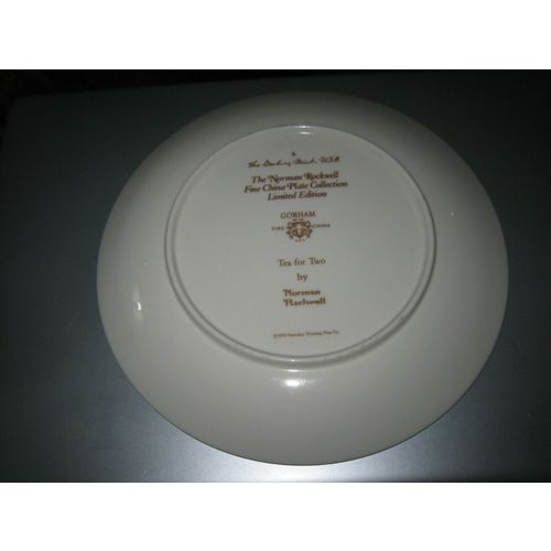 Danbury Mint Norman Rockwell "Tea for Two" Ltd Ed Gorham China Collector Plate