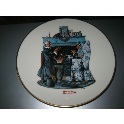 Danbury Mint Norman Rockwell "Tea for Two" Ltd Ed Gorham China Collector Plate
