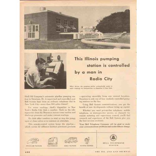 BELL TELEPHONE SYSTEM 1953 pumping station remote telemeter vintage ad