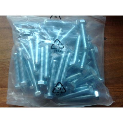 100 x 60mm M10 SET SCREWS THREADED BOLTS GRADE 8.8 HIGH TENSILE ZINC PLATED