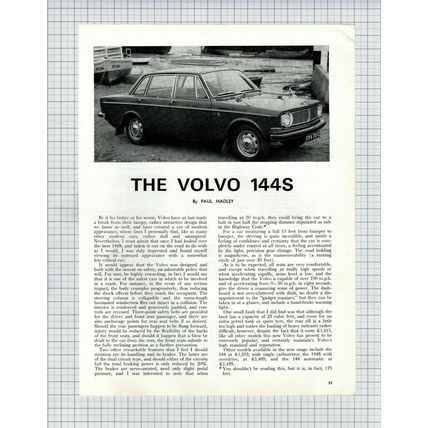 (6290) The Volvo 144S REVIEW Paul Hadley - 1968 Article