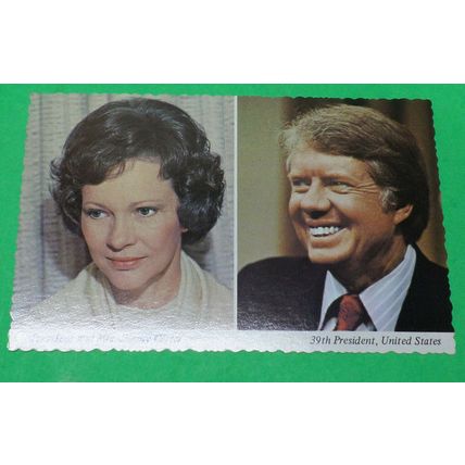President and Mrs Jimmy Carter 39th United States Wife Rosalynn Vtg Postcard (A9