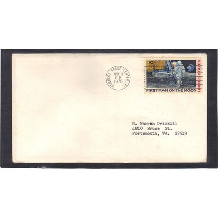 Cover Kennedy Center C76 10c Moon Landing (No Cachet-Typed/A) CV00959