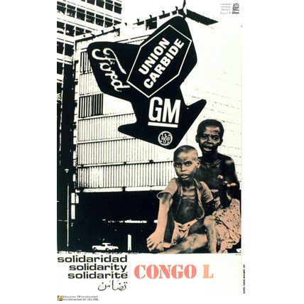 Political POSTER.CONGO children malnutrition.African.Anti-Imperialism art.35