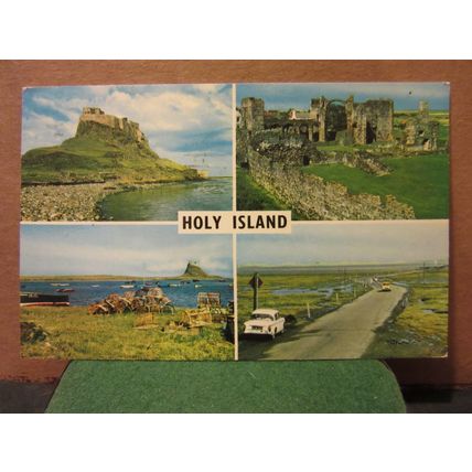 multiview, HOLY ISLAND, NORTHUMBERLAND used postcard 1974 pm Colourmaster