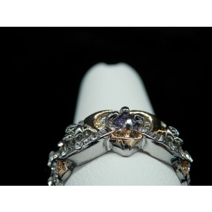 Ring Engagement Promise Heart Shaped Two Tone Ring #79 USA Seller