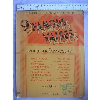 1929 Album of 9 Famous Valses by Popular Composers