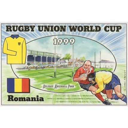 Romania Team Rugby Union World Cup 1999 Postcard