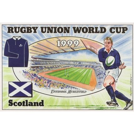 Scotland Scottish Team Rugby Union World Cup 1999 Postcard