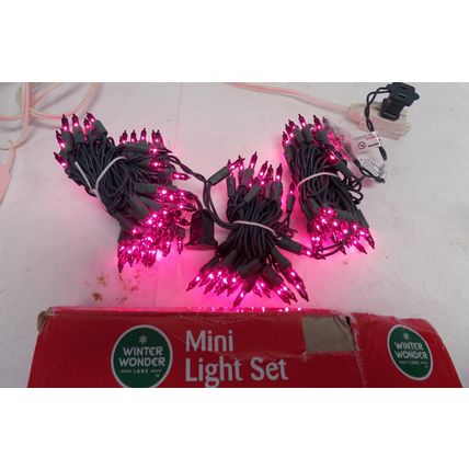 140 Lights Purple String Lights Christmas Mini Light Set Lighted length 28'