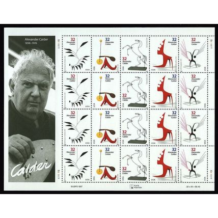 Alexander Calder Sheet of Twenty 32 Cent Postage Stamps Scott 3198-3202