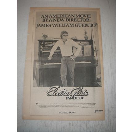1973 Electra Glide in Blue Movie Advertisement - An American movie