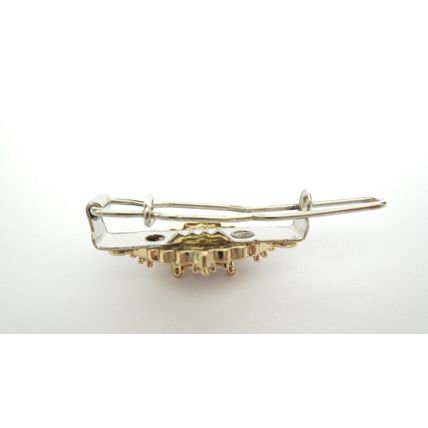 Two small tiny gold and clear crystal hair pin clip barrettes fine hair