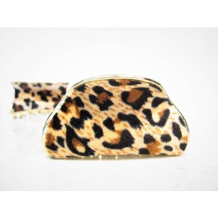 Leopard print animal print gold acrylic and fabric hair claw clamp clip