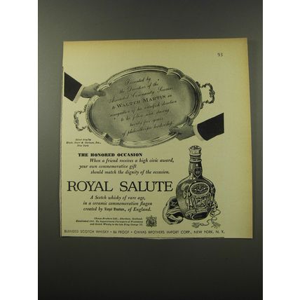 1955 Chivas Royal Salute Scotch Ad - Silver tray by Black, Starr & Gorham